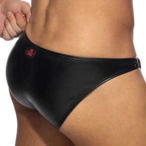 Addicted AD Fetish Round Buckle Bikini Brief ADF218 Black