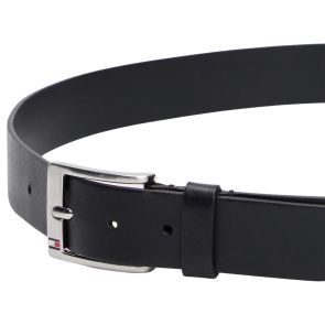 Tommy Hilfiger Leather Square Buckle Belt Black