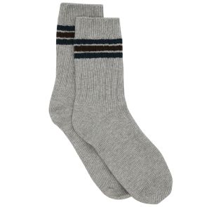Ambra Chunky Rib Tennis Crew Sock Grey Marle