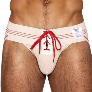BIKE Vintage Lace-up Jockstrap BAS343 Cream