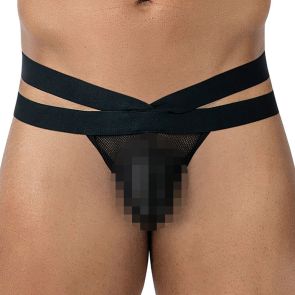 CUT4MEN RAVAGE Mesh Crossed Thong C4MRAV105 Black Mesh