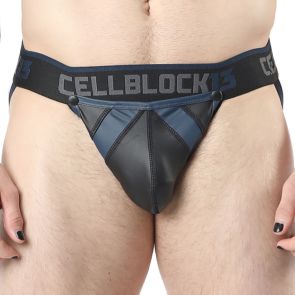 Cellblock 13 Anti-Chrome Snap Up Jockstrap CBU364 Black/Blue