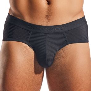 Cocksox LUX Semi Sheer Sports Brief CX76LUX Nero