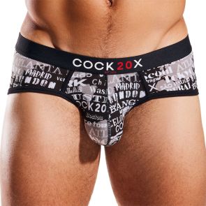Cocksox Striped Modal Sports Brief CX76MD Vicennial Black