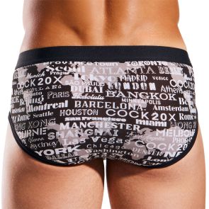 Cocksox Striped Modal Sports Brief CX76MD Vicennial Black