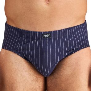 Bendon Man Cotton Stretch Mens Brief M1-565 Peacoat Pinstripe