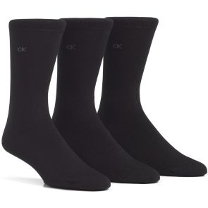 Calvin Klein Mens Eric Cotton Dress Socks 3-Pack E91219 Black