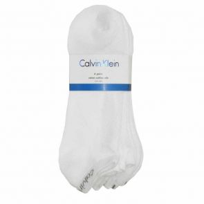 Calvin Klein Mens Bonus Cotton Cushion Sole Socks 6-Pack ECC377 White