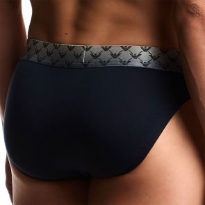 Emporio Armani Shiny Logoband Organic Jersey Brief EM000239 Blue