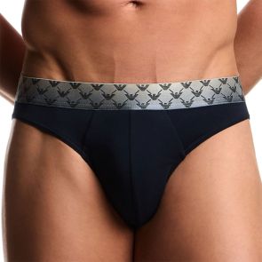 Emporio Armani Shiny Logoband Organic Jersey Brief EM000239 Blue