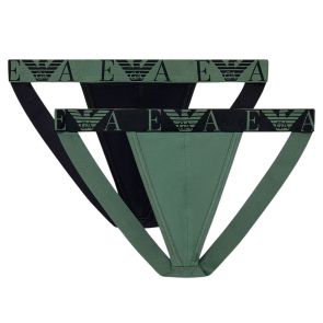 Emporio Armani Bold Monogram Jersey Jockstraps 2-Pack EM000257 Green