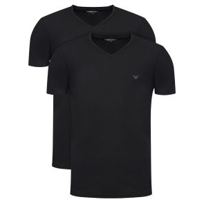 Emporio Armani Fitted V-Neck T-Shirt 2-Pack EM000392 Black