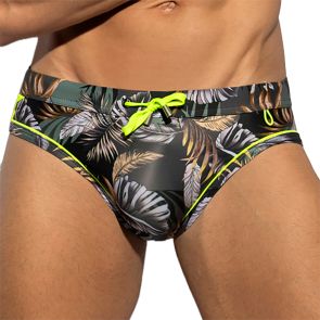 ES Collection Fall Leaves Swim Brief 2111 Khaky