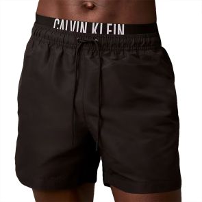 Calvin Klein Intense Power Double Waistband Swim Shorts KM0KM01093 Black