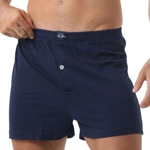 Coast Mens 2-Pack Knit Boxer Shorts KPB0002 Navy Iris