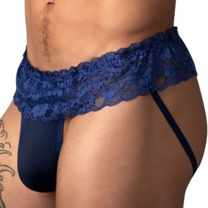 Male Power Sassy Lace Skirt Jock 360-280 Navy