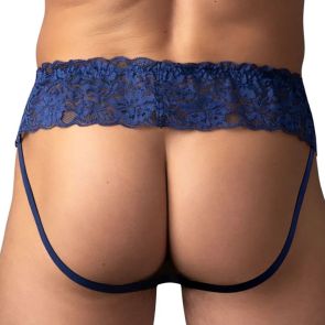 Male Power Sassy Lace Skirt Jock 360-280 Navy