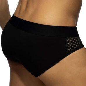 Addicted Mesh Panels Brief AD2336 Black