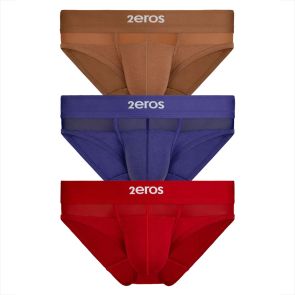 2EROS Morpheus 3 Pack Brief  U22101LYC Red/Purple/Brown