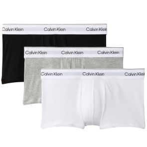 Calvin Klein Icon Cotton Stretch Low Rise Trunks 3-Pack NB4389 White/Grey Heather/Black