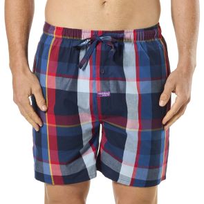 Mitch Dowd British Check Cotton Sleep Short Q2238S Navy/Red