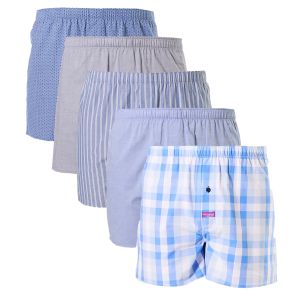 Mitch Dowd Check Cotton Boxer Short 5-Pack Q2681P5 Blue