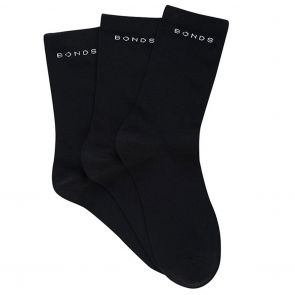 Bonds Mens Cotton Crew 3-Pack SYFK3N Black