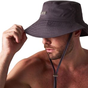 TEAMM8 Statement Wide Brim Bucket Hat TA-WBHSTM Gunmetal