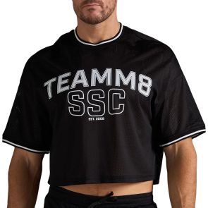 TEAMM8 S.S.C. Fraternity Drop Sleeve Crop Tee TC-CTSSSC Black