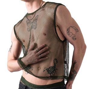 TEAMM8 Edge Net Muscle Tank TC-MTEDG Forest