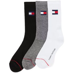Tommy Hilfiger Athletic Cushion Crew Socks 3-Pack White/Grey/Black