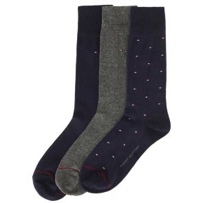 Tommy Hilfiger Dress Crew Socks 3-Pack Navy Assorted