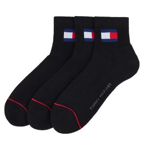 Tommy Hilfiger Quarter Length Socks 3-Pack Black