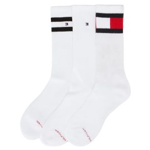 Tommy Hilfiger Flag Crew Socks 3-Pack White