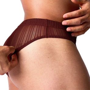 TEAMM8 Romeo Sheer Bikini Brief TU-BKROM Mahogany
