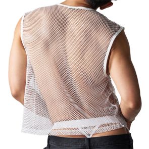 TEAMM8 Edge Net Muscle Tank TU-MCTEDG Chalk