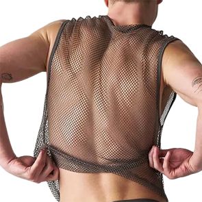 TEAMM8 Edge Net Muscle Tank TU-MCTEDG Gunmetal