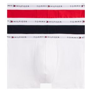 Tommy Hilfiger Logo Waistband Trunks 3-Pack Desert Sky/White/Primary Red
