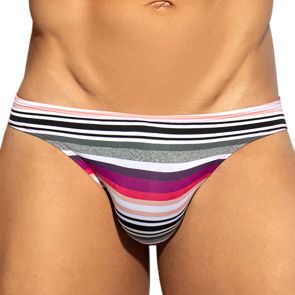 ES Collection Retro Stripes Bikini Brief UN609 Pink