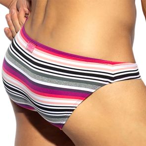 ES Collection Retro Stripes Bikini Brief UN609 Pink