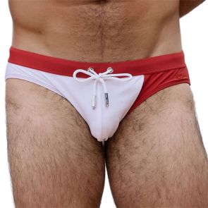 2EROS Calypso Colour-Blocked Byron Swim Brief V10103 White/Terracotta