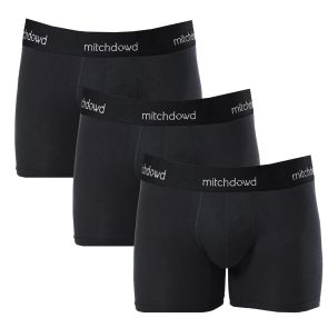 Mitch Dowd Stretch Cotton Comfort Long Leg Trunks 3-Pack V1032P3 Black