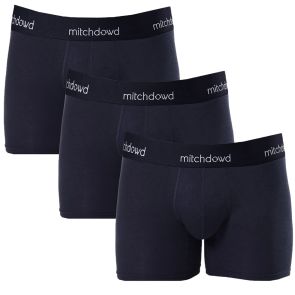Mitch Dowd Stretch Cotton Comfort Long Leg Trunks 3-Pack V1032P3 Navy