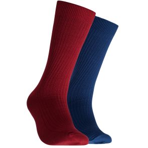 Mitch Dowd Mens Bamboo Rib Socks 2-Pack XM203P2 Burgandy Blue