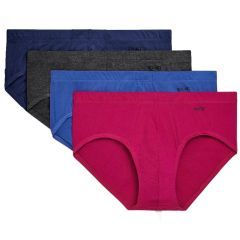 2xist Essential Bikini Brief 4-Pack 020432 Blue/Navy/Fuchsia/Charcoal