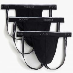 2xist Cotton Stretch Jock Strap 3-Pack 21322 Black