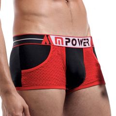 Male Power Pocket Pool Pocket Short 152-220 Black/Red