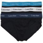 Calvin Klein Cotton Stretch Hip Brief 3-Pack NB2613 Black Spellbound/White/Blue Atoll