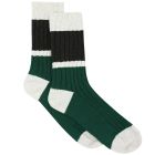 Ambra Organic Cotton Chunky Rib Splice Crew Evergreen