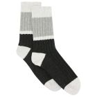 Ambra Organic Cotton Chunky Rib Splice Crew Charcoal